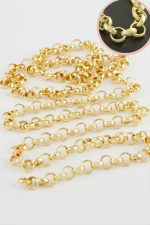 8 mm Ters Düz Zincir 1 metre-Sarı