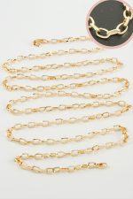 4 mm Oval Zincir 1 metre-Sarı - Görsel 2