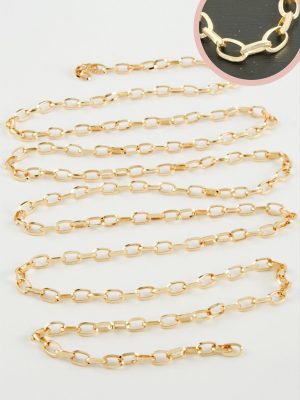 4 mm Oval Zincir 1 metre-Sarı