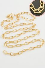 7 mm Oval Zincir 1 metre-Sarı