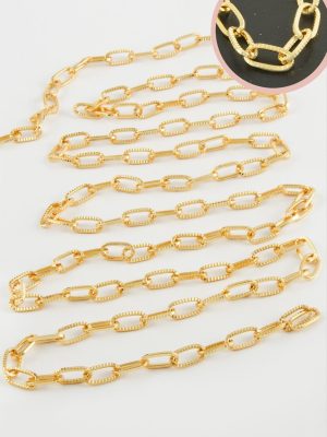 9 mm Oval Zincir 1 metre-Sarı