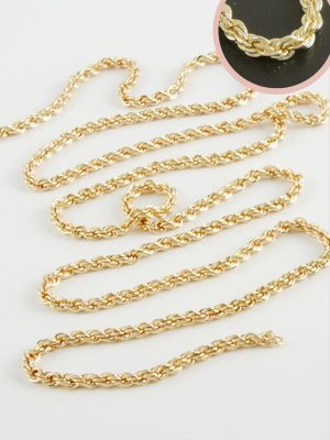 4 mm Burgulu Zincir 1 metre-Sarı