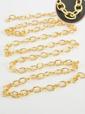 7 mm Düz Zincir 1 metre-Sarı