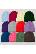 Çift Kat 1 nci kalite renkli bere Toptan Bere Eldiven -Sütlü Kahve - Görsel 2