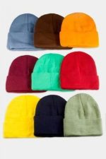 Çift Kat 1 nci kalite renkli bere Toptan Bere Eldiven -Sütlü Kahve - Görsel 5