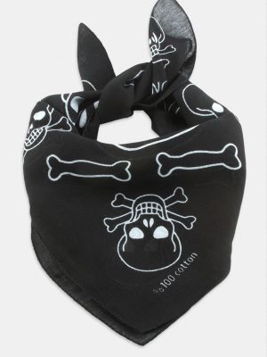 Kuru Kafa Desenli Bandana 50X50-Siyah