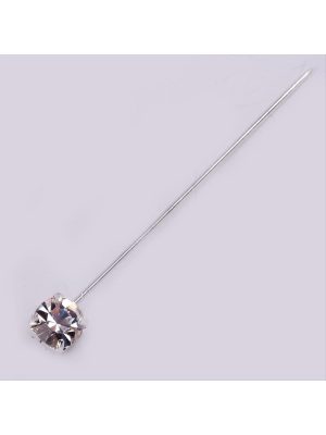 Taşlı Kare Eşarp İğnesi-Gümüş Rengi