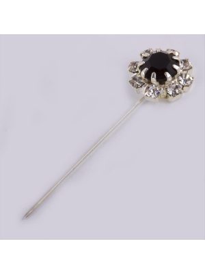 Taşlı Eşarp İğnesi-Siyah
