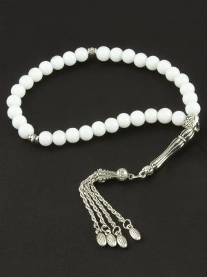 Ceyt Taşı Tesbih 8 mm-Beyaz