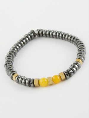 Hematit Akik Doğaltaş Bileklik-Antrasit