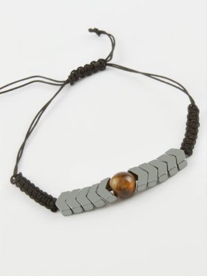 Çavuş Hematit Doğal Taş Bileklik-Antrasit