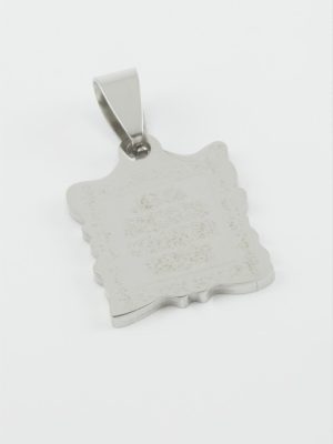 Dua Yazılı Çelik Kolye Ucu 2 cm-Gümüş Rengi