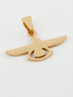 Kuş Çelik Kolye Ucu 3 cm-Sarı