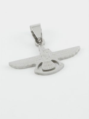 Kuş Çelik Kolye Ucu 3 cm-Gümüş Rengi