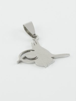 Tuğra Çelik Kolye Ucu 2,1 cm-Gümüş Rengi