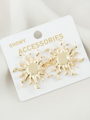 Güneş Metal Küpe-Sarı