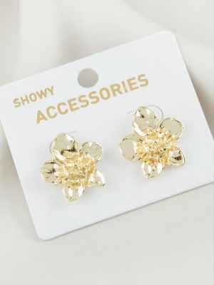 Çiçek Metal Küpe-Sarı