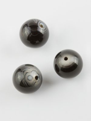 Akik Doğaltaş Kolye Ucu 2 cm-Siyah