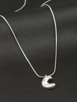 Hilal Çelik Kolye-Gümüş Rengi