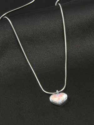 Kalp Çelik Kolye-Gümüş Rengi