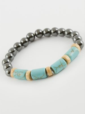 Hematit Turkuaz Doğaltaş Bileklik-Turkuaz