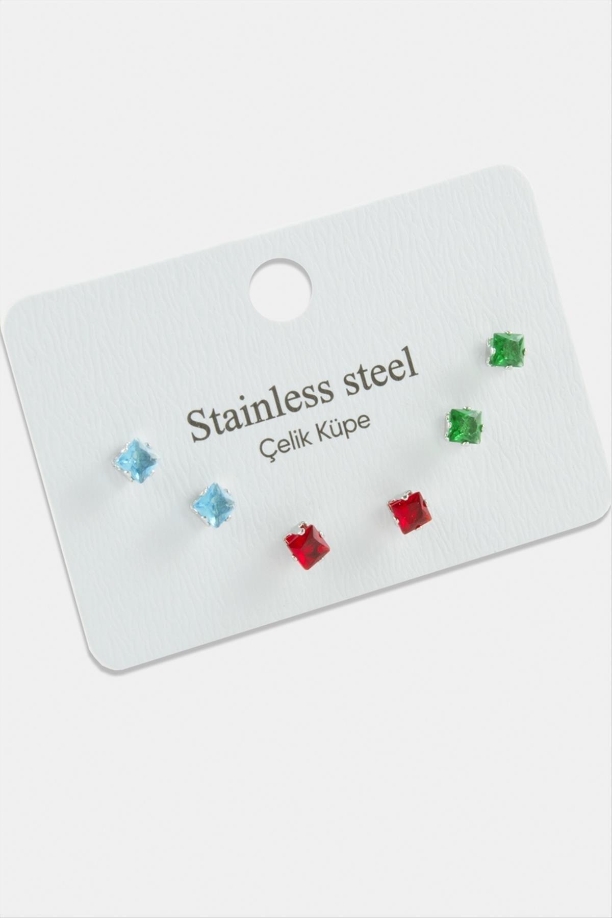 1204486_6-Adet-Kare-Zirkon-Tek-Tasli-Celik-Kupe-44f5.jpg 6 Adet Kare Zirkon Tek Taşlı Çelik Küpe-Gümüş Rengi - Görsel 1