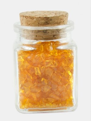 Akik Taşı Cam Şişe Biblo-Sarı