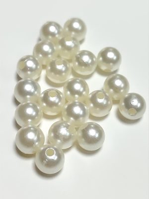 8 mm Delikli İnci Boncuk 500 Gram-Krem
