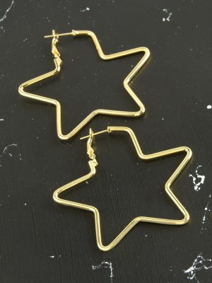 Yıldız Trend Küpe 5,5 cm-Sarı