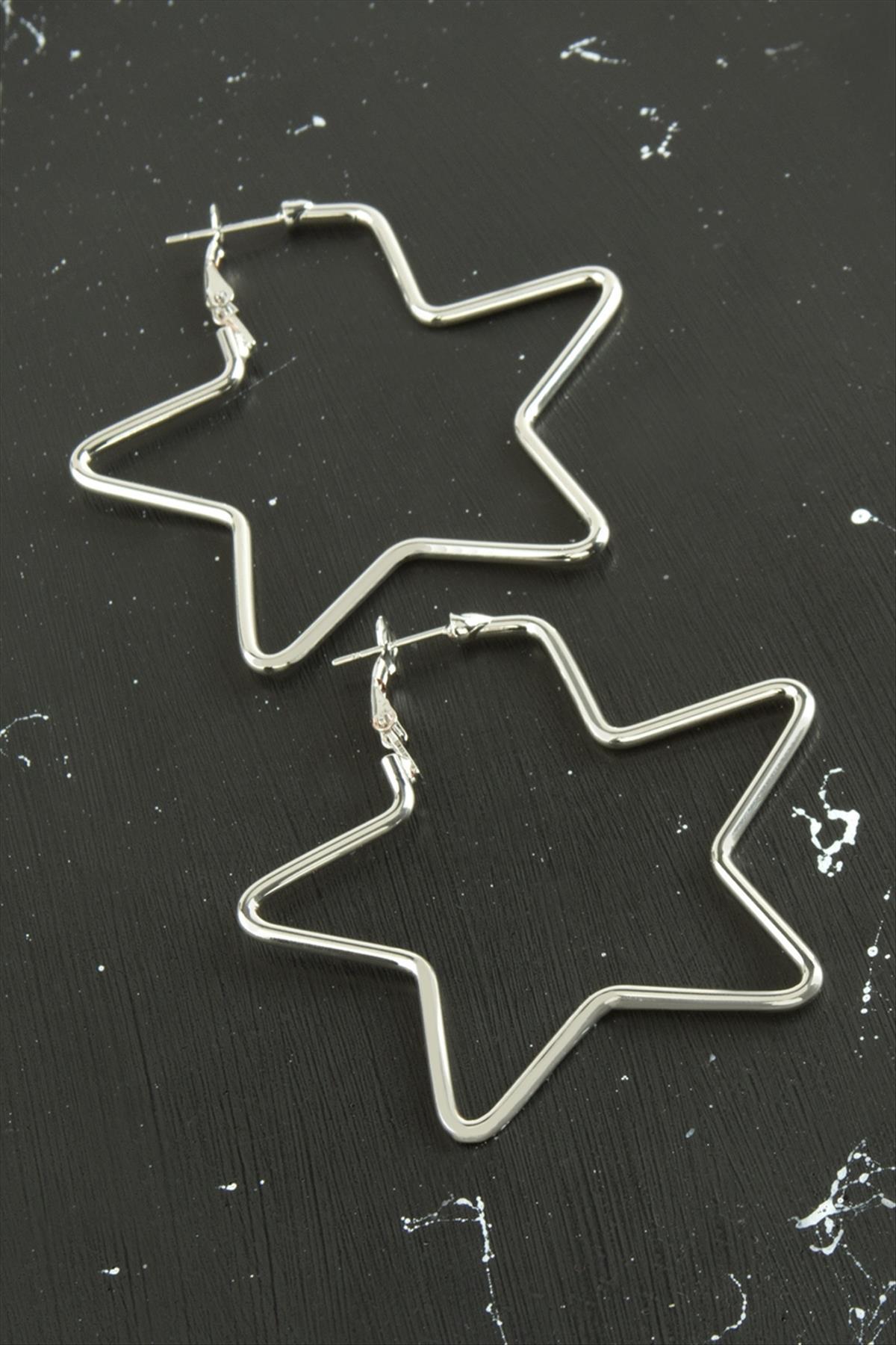 1204583_Yildiz-Trend-Kupe-55-cm-4521.jpg Yıldız Trend Küpe 5,5 cm-Gümüş Rengi - Görsel 1