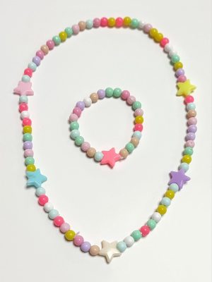 Yıldız Boncuk Çocuk Set Kolye-Renkli