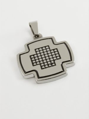 Çelik Kolye Ucu 2 cm-Gümüş Rengi