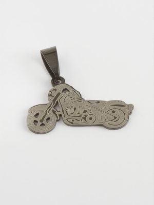 Motor Çelik Kolye Ucu 3 cm-Siyah