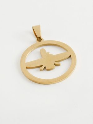 Anka Kuşu Çelik Kolye Ucu 3 cm-Sarı