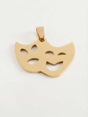 Hayalet Çelik Kolye Ucu 3 cm-Sarı