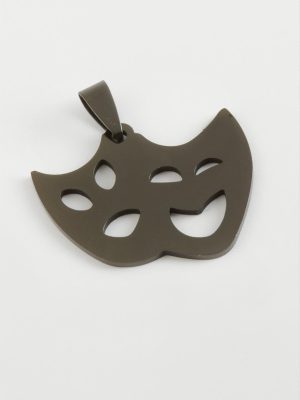 Hayalet Çelik Kolye Ucu 3 cm-Siyah