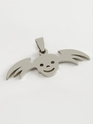 Hayalet Çelik Kolye Ucu 4,5 cm-Gümüş Rengi