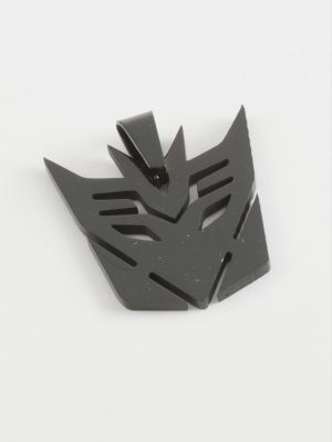 Btmn İşareti Çelik Kolye Ucu 3,5 cm-Siyah