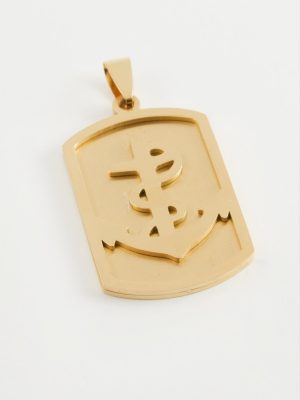 Çapa Çelik Kolye Ucu 4 cm-Sarı