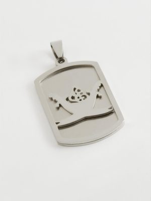 Kuluç Tuğra Çelik Kolye Ucu 2,5X4 cm-Gümüş Rengi