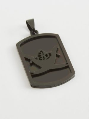 Kuluç Tuğra Çelik Kolye Ucu 2,5X4 cm-Siyah