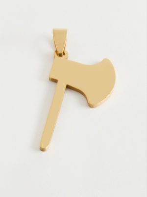 Balta Çelik Kolye Ucu 4 cm-Sarı