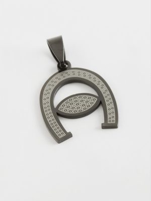 Nal Çelik Kolye Ucu 2,5 cm-Siyah