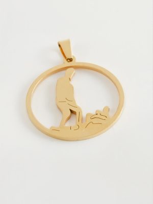 Atatürk Çelik Kolye Ucu 3 cm-Sarı