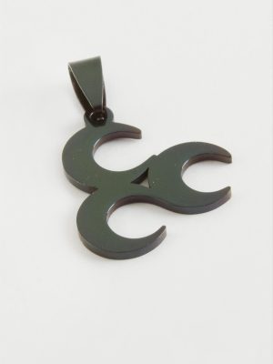 Tuğra Çelik Kolye Ucu 2,5 cm-Siyah