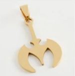 Balta Çelik Kolye Ucu 3,5 cm-Sarı - Görsel 2