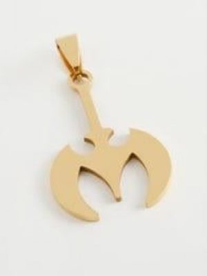 Balta Çelik Kolye Ucu 3,5 cm-Sarı