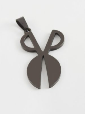 Makas Çelik Kolye Ucu 4 cm-Siyah