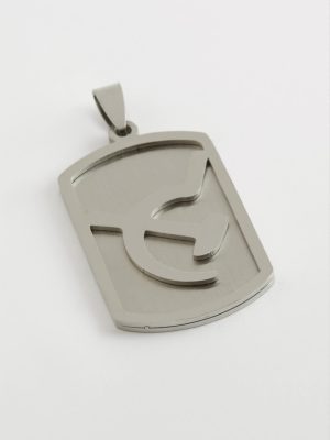 Ok Yay Çelik Kolye Ucu 2,5X4 cm-Gümüş Rengi