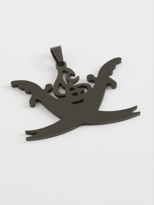 Zülfikar Çelik Kolye Ucu 4,5 cm-Siyah